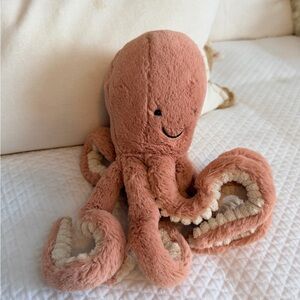 Jellycat Plush Octopus Toy in Pink and Cream
